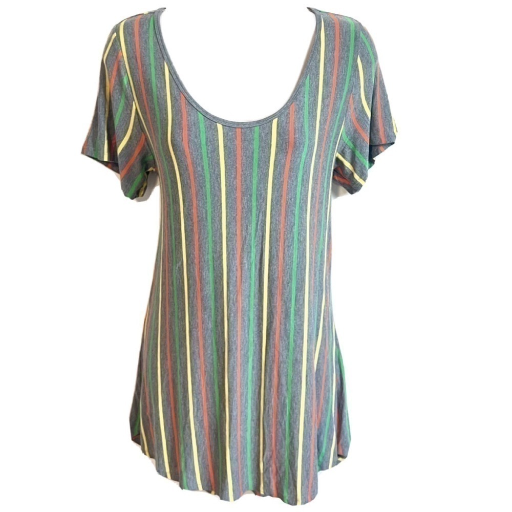 🆕 Lularoe Irma striped scoop neck hi low pullover tunic top medium
